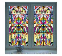 Stain glass window films,Church Christmas Decortive glass window decals,Anti-UV Static Privacy Clings Film for Office Home Bedroom Glass Door Religious,M2,70x90cm(28"x36")