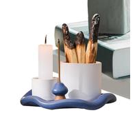 Stain Holder, Incense Holder - Ceramic Candle Incense Bowl, Mushroom Design Ash Catcher Tray, Coffee Table Centerpiece for Spiritual Cleansing