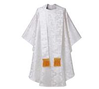 Stain Priest Clergy Robe Celebrant Chasuble Priest Costume Catholic Church Father Mass Vestments with Tassel Stole