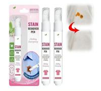Stain Remover Pen for Clothes - 2 Pack Portable Travel B-leach Pen for Laundry Coffee Oil Grease Stain Removal, Liquid Eraser with Integrated Brush Tip for White Shirts, On-The-Go Stai-n Stick