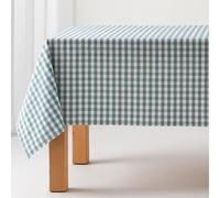 Stain-Resistant Gingham Tablecloth, Cotton, Fabric Touch, 140 x 180 cm, Water Colour