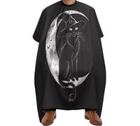 Stain Resistant Hair Cape, Cat Black Moon Magic, Barber Hairdresser Capes Anti-static Salon Cape for Coloring Salons Women
