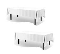 Stain-Resistant Tablecloth 130x150 cm for 10 People Easy-Clean Polyester Indoor Table Cover Year-Round Use White Perfect for Parties & Events