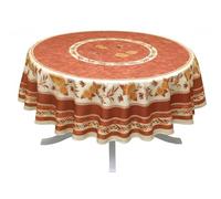 Stain-Resistant Tablecloth Bee Sunflower Design - Rectangular or Round - Various Sizes - Non-Iron - Easy Care - Provencal Style for Kitchen and Garden (Brick, 180cm)