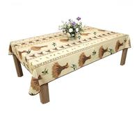 Stain-Resistant Tablecloth Wheat Bouquet Design - Rectangular or Round - Various Sizes - Non-Iron Easy Care - Provencal Style for Kitchen and Garden (Beige, 240 x 150 cm)