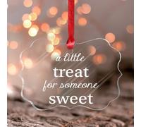 Stained Acrylic Window Hanging A Little Treat for Someone Sweet Hanging Ornaments Valentine Romantic Love Quote Bauble Valentine's Gifts for Husband Wife Boyfriend Girlfriend Window Decor Keepsake