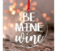 Stained Acrylic Window Hanging Be Mine Wine Window Hanging Ornament Valentine's Gifts for Husband Wife Boyfriend Girlfriend Bauble Valentine Romantic Love Quote Wall Art Decor Housewarming Gift