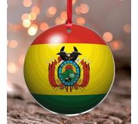 Stained Acrylic Window Hanging Bolivia Ornament Keepsake Latin America Hispanic Country European Asia Africa Flags Bauble Gift Flag Vivid Color Ornament for Wall Tree Door Signs Transparent Keepsake