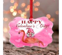 Stained Acrylic Window Hanging Flamingo Gnome Valentine's Day Stained Glass Window Hangings Tropical Hawaiian Romantic Sweet Pendant Swedish Tomte Nisse Elves Decor for Bathroom Office Keepsake