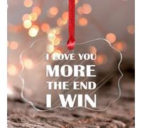 Stained Acrylic Window Hanging I Love You More The End I Win Wall Art Acrylic Panel Valentine's Gifts for Boyfriend Girlfriend Pendant Valentine Romantic Love Quote Window Hanging Decor Keepsake