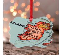 Stained Acrylic Window Hanging Map Ireland Window Pendant Vintage Nautical Maps Bauble World Geographical Distribution Window Hanging Decor Transparent Keepsake Collectible Gift