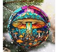 Stained Ceramic Mushroom Ornament - Christmas Ornaments & Home Decor for Mushroom Lovers