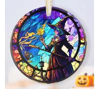 Stained Ceramic Witch Ornament, Witch Halloween Ornaments, Halloween Tree Ornament, Witch Christmas Ornament, Christmas Tree Ornaments, Witch Home Decor, Gift Exchange - Magic Witch