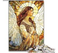 Stained Glass Angel 1000 Piece Jigsaw Puzzles for Adults Gifts, Pattern Assembly Deal As Gifts for The Whole Family Suitable for And 14 (26x38cm)