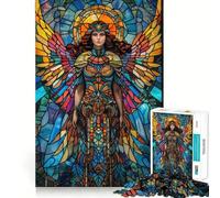 Stained Glass Angel 1000 Teenager Pieces Jigsaw Puzzle Brain Challenge Toy Home Activity Clear Cut Heartfelt Gift 38x52cm