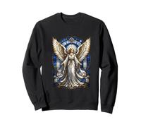 Stained Glass Angel Christian Religious Art Guardian Sweatshirt