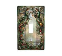 Stained Glass Angel Holiday Theme Angels Christmas Toggle Switch Plate | Stained-glass Aesthetic, Traditional Holiday Motif, Holly And Berries, Decorative Wall Accents, Seasonal Home Update