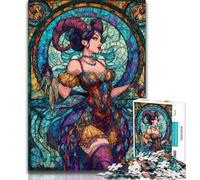 Stained Glass Animation 1000 Piece Jigsaw Puzzle for Adults And Teenagers,Learning Educational Toy for Is Ideal As A Gift for The Whole Family 38x52cm