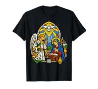 Stained Glass Annunciation Angel and Mary Christian Art T-Shirt