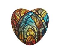Stained Glass Art Car Air Freshener Hanging, Long Lasting Scented Car Aromatherapy Tablets, Love form Fragrance Scented Cards for Vehicles, Bedroom, Wardrobe Black-style