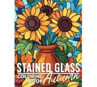Stained Glass Autumn Coloring Book: Whimsical Gingham Harvest Coloring Pages featuring Cute Pumpkin Patches and Easy Playful Autumn Pattern Art for Adults