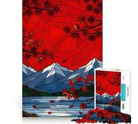 Stained Glass Autumn Landscape Jigsaw Puzzle for Adults 1000 Pieces Smart Game Tension Relief Pattern Assembly Heartfelt Gift 50x75cm