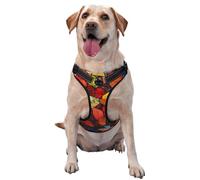 Stained Glass Autumn Leaves No Pull Dog Harness Adjustable Reflective Oxford Easy Control Medium Large Dog Harness