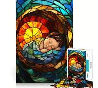 Stained Glass Baby 1000 Piece Jigsaw Puzzles for Teenagers Logic Ability Toy Calm Pastime Accurate Cut 50x75cm