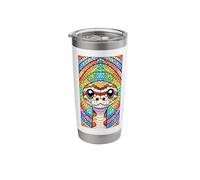 Stained Glass Ball Python Dog Stainless Steel Insulated Tumbler