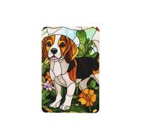 Stained Glass Beagle Dog Flowers Car Air Fresheners 4 Pcs Hanging Scented Cards Fragrance Scented Cards For Car Aromatherapy Tablets
