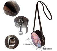 Stained Glass Beautiful Cherry Women Round Crossbody Bags Leather Sling Bag Purse