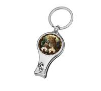 Stained Glass Beautiful Leopard Flowers Nail Clippers Toenail Clipper Cutters Professional Nail Trimmer Nail Cuticle Cutter for Women Men