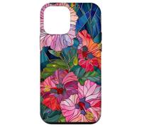 Stained Glass Beautiful Pattern Pink Hibiscus Flower Case for iPhone 12 mini