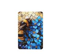 Stained Glass Bee And Cluster Of Blue Flowers Car Air Fresheners 4 Pcs Hanging Scented Cards Fragrance Scented Cards For Car Aromatherapy Tablets