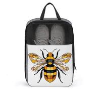 Stained Glass Bee Wings Spread Shoe Bag for Travel Daily Use Anti-dust Storage Carrier Golf Shoe Pouch