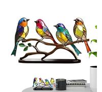 Stained Glass Bird Desk Ornaments - Aesthetic Decoration Tool, Vibrant Stained Glass Decoration | Beautiful Hummingbird Garden Statue Colorful Bird Sculpture for Use