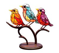 Stained Glass Birds Branch | Acrylic Multicolor Birds Branch Desktop Ornaments | Home Decor Desk Decor for Bedroom Living Room | Gift for Bird Lover