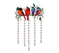 Stained Glass Birds,Crystal Sunlight Bird Prism Rainbow Maker | Reflective Ornaments for Living Room Bedroom Kitchen Door Tree Porch Patio Fence Yard Balcony Backyard