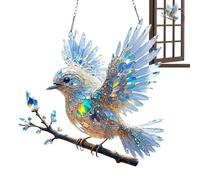 Stained Glass Birds - Hygienic Surfaces Technology Light Catcher Crystal Sky-Bluebird Stained Art Ornament | Radiant AcrylicBird Design Scene Decoration for LivingRoom Shelf Outdoor Garden Decor