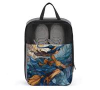 Stained Glass Black Young Beautiful Witch Shoe Bag for Travel Daily Use Anti-dust Storage Carrier Golf Shoe Pouch