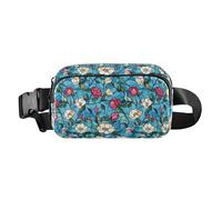 Stained Glass Blooming Rose Flower Fashionable Waist Bag Fanny Pack for Women Men Large Capacity Crossbody Sport Bag with Adjustable Strap for Travel Shopping Running, stained glass blooming rose