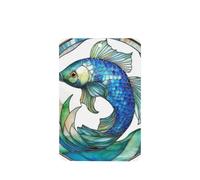 Stained Glass Blue Fish Car Air Fresheners 4 Pcs Hanging Scented Cards Fragrance Scented Cards For Car Aromatherapy Tablets