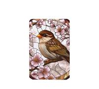 Stained Glass Brown Bird And Flowers Car Air Fresheners 4 Pcs Hanging Scented Cards Fragrance Scented Cards For Car Aromatherapy Tablets