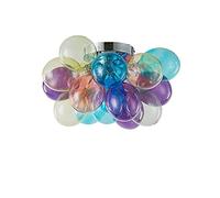 Stained Glass Bubble Design Chandelier Art Deco Lighting Fixture for Foyer Living Room Dining Elegant Pendant Ceiling Light