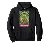 Stained Glass Buddha Green Tara Mantra Buddhism Pullover Hoodie