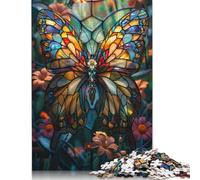 Stained Glass Butterfly Jigsaw Puzzles Puzzles for Adults Kids. 1000 Pieces Great Gifts Challenge Toy Educational Game Home Decoration for Adults& Kids Age 14 Years Up 1000pcs (40x28cm)