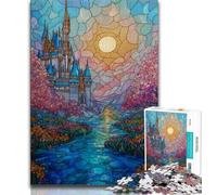 Stained Glass Castle 1000 Piece Jigsaw Puzzles for Teenagers,Challenging Game Gifts for Is Ideal As A Gift for The Whole Family (38x26cm)