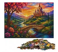 Stained Glass Castle Detailed Wooden Jigsaw, Adults, 1000 Pieces | A focused indoor hobby: a simple way to organise the image over several sessions.