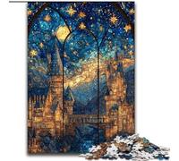 Stained Glass Castle Jigsaw Puzzles for Adults 1000 Piece, Challenging Game Toys Wall Decoration Unique Birthday And Xmas Gifts (26x38cm)
