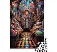 Stained Glass Ceiling Store 1000 Piece Jigsaw Puzzle 1000 Pieces Puzzle Game Paper for Adults Colourful Interior Home Decor Gift 52x38cm/1000pcs
